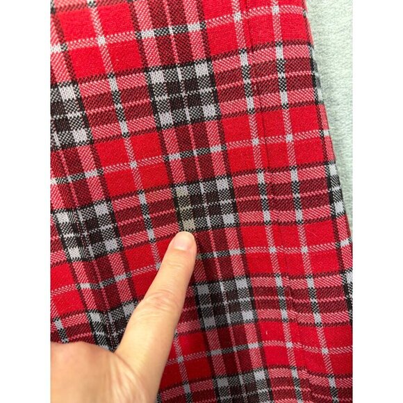 Vtg 70s Sears Kings Road Plaid Red‎ Trousers Pants 34x29  Mens - Picture 2 of 5